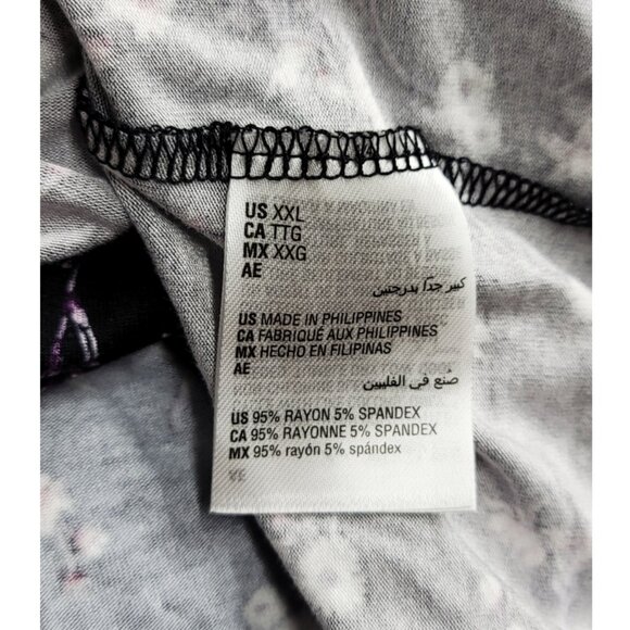 NWT Charter Club Black Floral PJ Set Long Sleeve Top Jogger Pant XXL - Picture 9 of 10